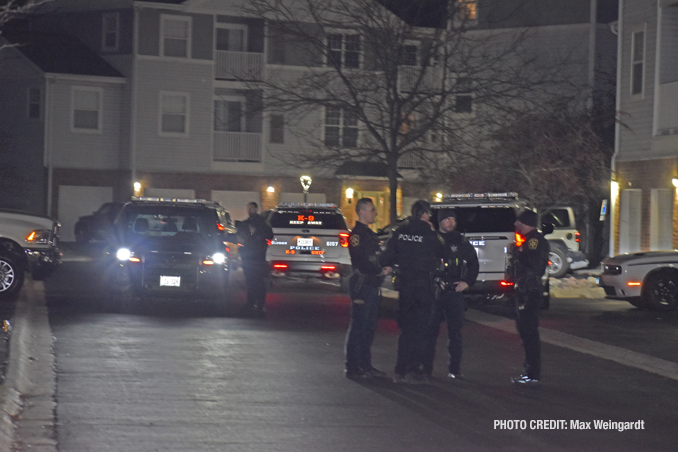 Police from several Lake County law enforcement agencies worked to recover a stolen vehicle and capture a suspect in Gurnee, Illinois (PHOTO CREDIT: Max Weingardt)