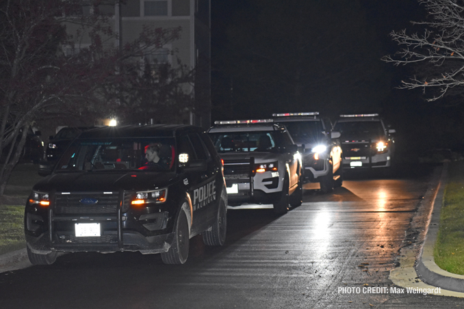 Police from several Lake County law enforcement agencies worked to recover a stolen vehicle and capture a suspect in Gurnee, Illinois (PHOTO CREDIT: Max Weingardt)