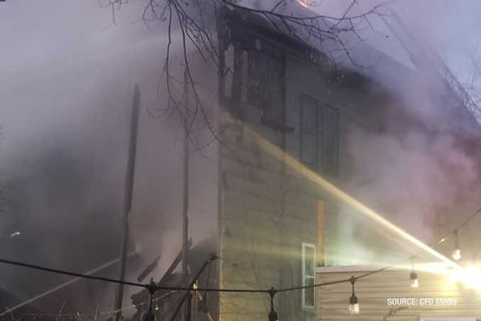 Smoke from a home on Sawyer Avenue in Chicago, where a fatality occurred on Tuesday, November 22, 2022 (SOURCE: CFD Media)