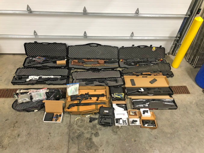 Firearms seized from RB Warrens in unincorporated Grayslake (SOURCE: Lake County Sheriff's Office)
