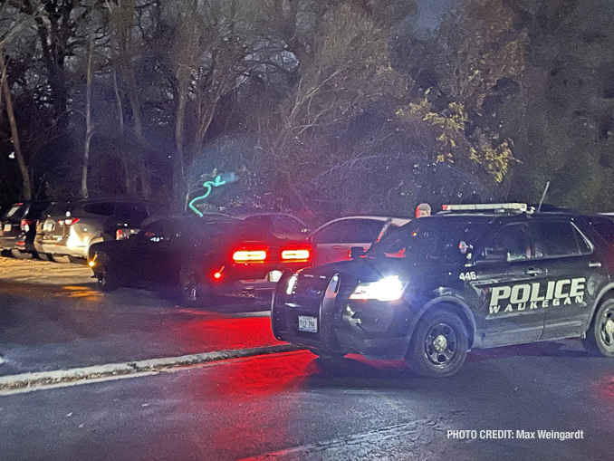 Police from several Lake County law enforcement agencies worked to recover a stolen vehicle and capture a suspect in Gurnee, Illinois (PHOTO CREDIT: Max Weingardt)