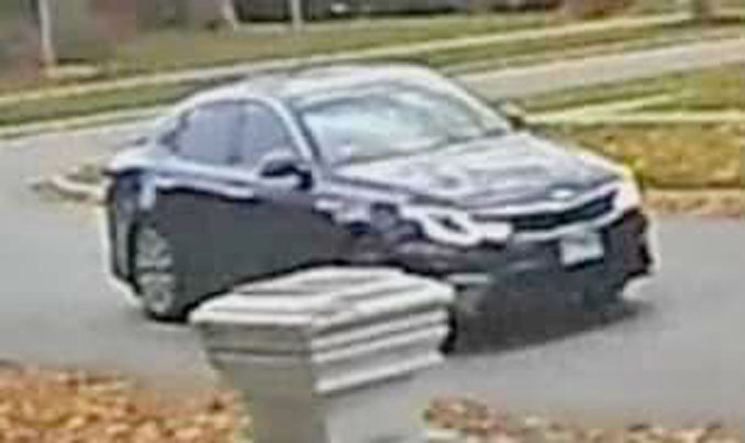 Kia Optima suspect vehicle from Elmhurst aggravated assault, attempted vehicle theft on Sunday, November 6, 2022 (SOURCE: Elmhurst Police Department)