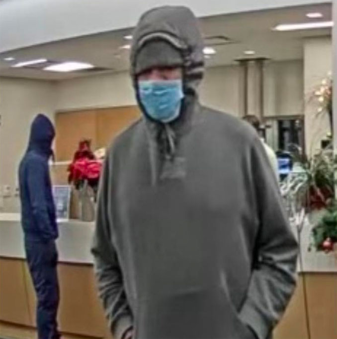 Bank robbery Suspect 2 at Elmhurst-Wintrust Bank on Monday, November 28, 2022 (SOURCE: Elmhurst Police Department).