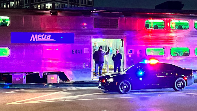 Car crash with Metra train at Arlington Heights Road and Northwest Highway on Thursday, December 8, 2022.