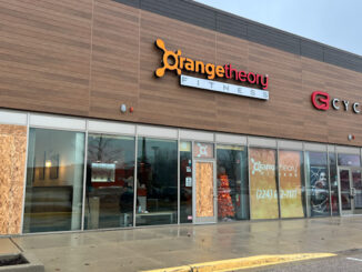 Window to Brunch Café and glass door to Orange Theory Fitness broken overnight in commercial burglaries early Wednesday, December 14, 2022.