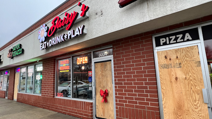 Daisy's Eat Drink Play Cafe after an overnight burglary Wednesday, December 14, 2022 at a Rolling Meadows strip mall