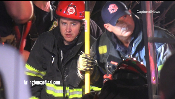 Technical Rescue teams at the scene of a below-grade collapse emergency on Aspen Drive in Buffalo Grove on Monday, December 12, 2022.