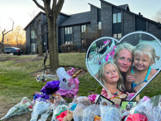 Roadside memorial for Vivian Kisliak, age 6; Vera Kisliak, age 36; and Amilia Kisliak, age 4