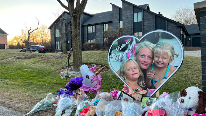 Roadside memorial for Vivian Kisliak, age 6; Vera Kisliak, age 36; and Amilia Kisliak, age 4