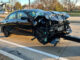A wrecked Kia Elantra after a crash at Buffalo Grove Road and Deerfield Parkway in Buffalo Grove Sunday afternoon December 4, 2022