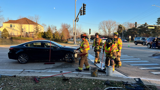 Crash scene at Buffalo Grove Road and Deerfield Parkway in Buffalo Grove Sunday afternoon December 4, 2022
