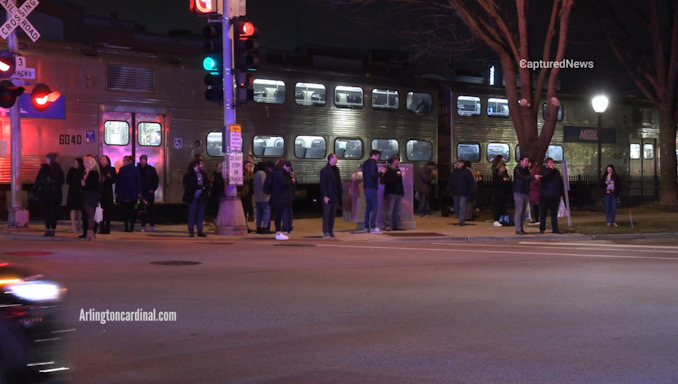 Car crash with Metra train at Arlington Heights Road and Northwest Highway on Thursday, December 8, 2022.