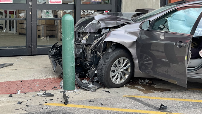 Crash scene at Menards, 740 East Rand Road, Mount Prospect, Friday, December 2, 2022