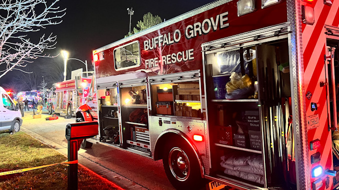 Photo at the scene of a fatal trench collapse on Aspen Drive in Buffalo Grove on Monday, December 12, 2022