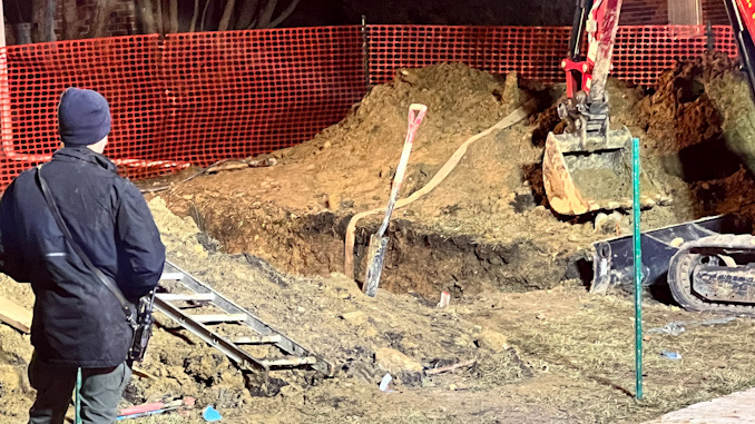 Photo at the scene of a fatal trench collapse on Aspen Drive in Buffalo Grove on Monday, December 12, 2022