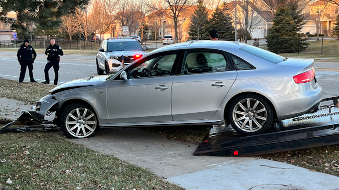 Crash scene at Buffalo Grove Road and Deerfield Parkway in Buffalo Grove Sunday afternoon December 4, 2022.