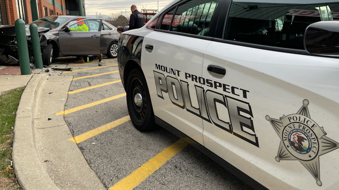 Crash scene at Menards, 740 East Rand Road, Mount Prospect, Friday, December 2, 2022