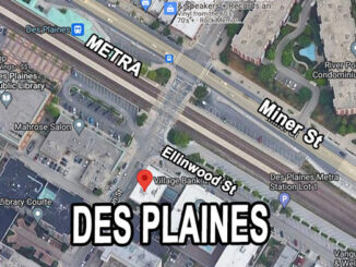 Des Plaines Village Bank and Trust on Ellinwood Street (Imagery ©2022 CNES / Airbus, Maxar Technologies, Sanborn, U.S. Geological Survey, USDA/FPAC/GEO, Map data ©2022).