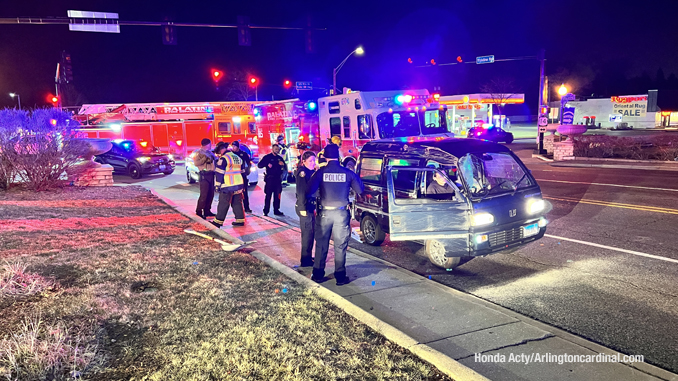 Honda Acty after a rollover crash on Palatine Road west of Northwest Highway, Sunday December 4, 2022