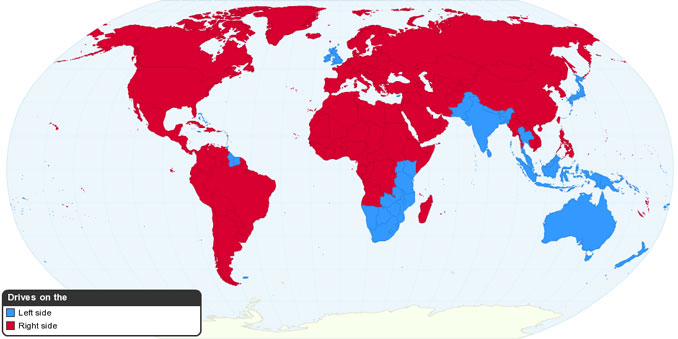 Worldwide Driving Orientation by Country, ChartsBin.com, viewed 11th December, 2022