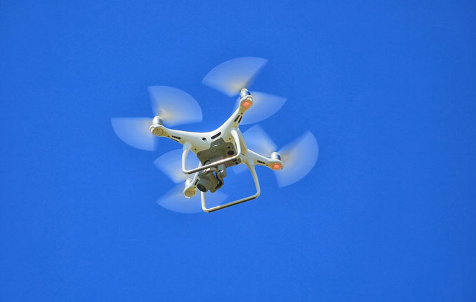 Drone in the blue sky