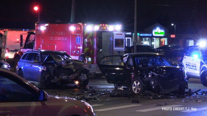  A Des Plaines paramedic rescue ambulance was the third of four ambulances assigned to the scene (PHOTO CREDIT: T.J. Sep)