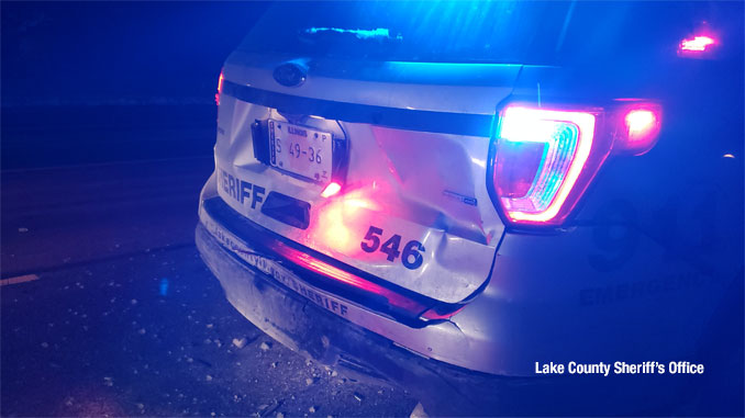 Damaged Lake County Sheriff's Office SUV hit by pickup truck hit  January 29, 2023 (SOURCE: Lake County Sheriff's Office)