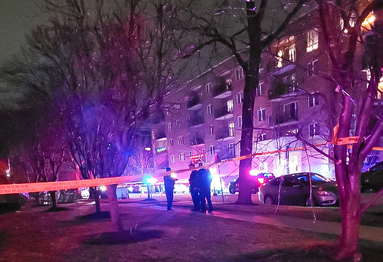 Crime scene where a 16 year-old boy was shot and killed on Perry Street near Graceland Avenue in Des Plaines