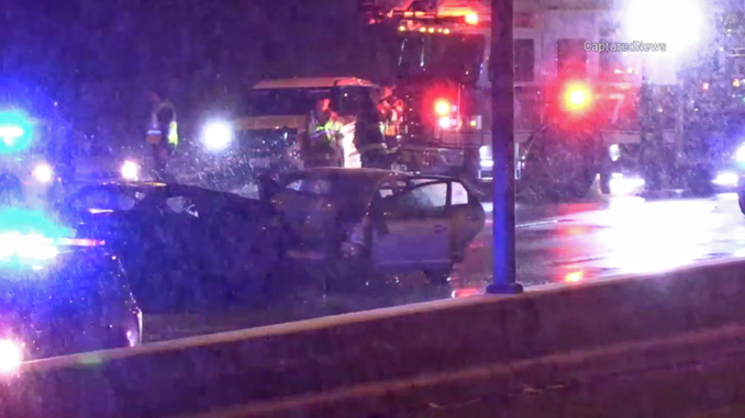 Fatal wrong-way driver crash in the northbound lanes of I-290 after a wrong-way  traveled southbound in the northbound lanes of Route 53 (PHOTO CREDIT: CapturedNews)