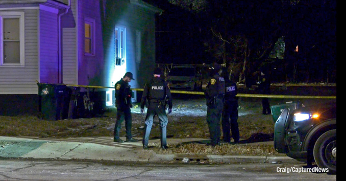 Police investigation in Waukegan after two people were shot Monday night January 23, 2023 (SOURCE: Craig/CapturedNews)