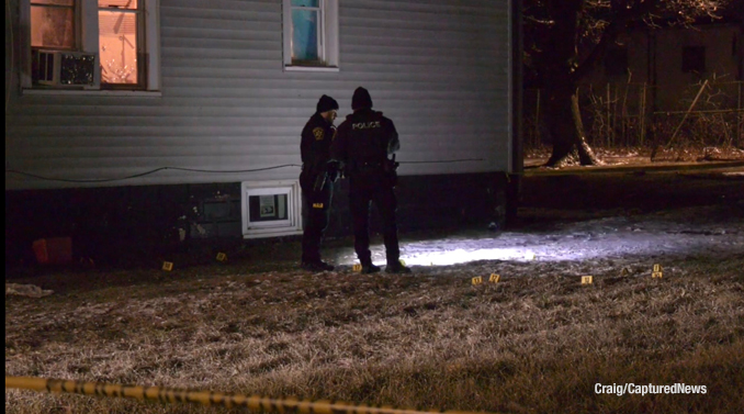 Police investigation in Waukegan after two people were shot Monday night January 23, 2023 (SOURCE: Craig/CapturedNews)