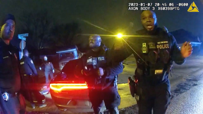 A Memphis Police Department BodyCam image at 8:45 p.m. on Saturday, January 7, 2023 (SOURCE: Memphis Police Department)