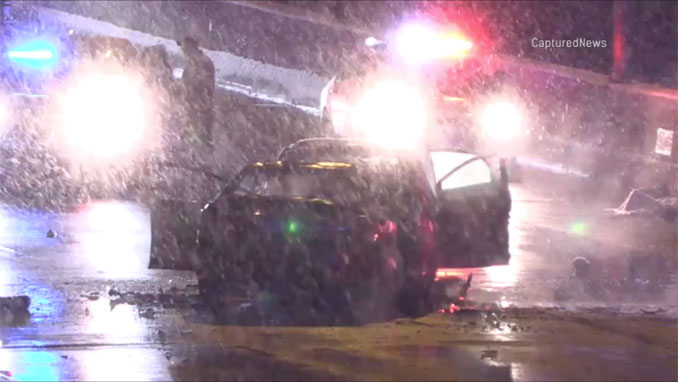 Fatal wrong-way driver crash in the northbound lanes of I-290 after a wrong-way traveled southbound in the northbound lanes of Route 53 (PHOTO CREDIT: CapturedNews)