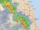 Strong thunderstorms moving northeast at 2:19 p.m. Tuesday, January 3, 2023 (SOURCE: NWS Chicago)