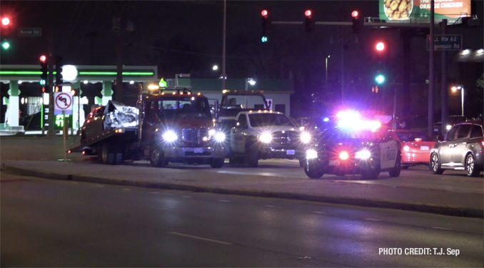 Crash scene at Algonquin Road and Busse Road on Friday, January 6, 2023 (PHOTO CREDIT: T.J. Sep)