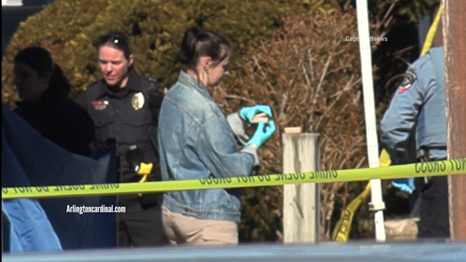 Collecting evidence at homicide scene Near Montibello Drive and P Court in Hanover Park.