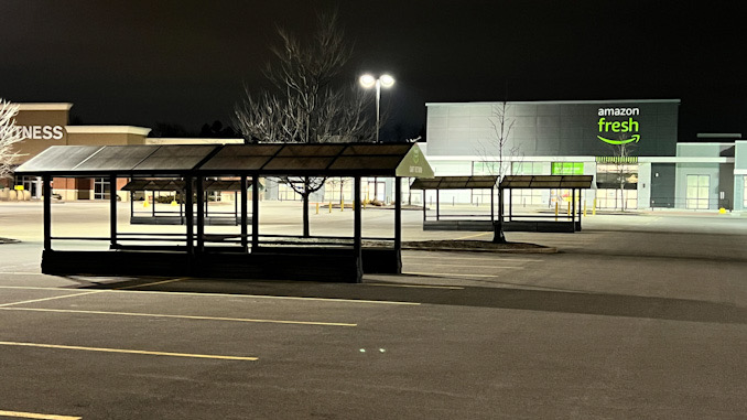 Activity awaits on Sunday, February 12, 2023, months after construction was completed for the Amazon Fresh Arlington Heights store