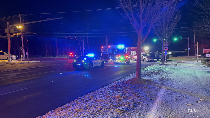 Two-vehicle crash at River Road and Euclid Avenue Friday, February 17, 2023 (PHOTO CREDIT: T.J. Sep)