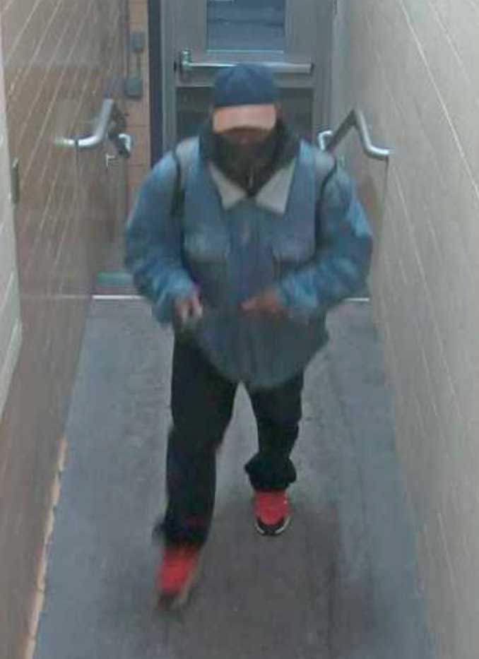 Suspect image in stairwell provided by MSU Police and Public Safety