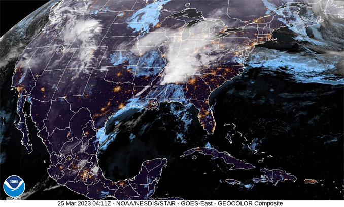 GOES-East March 24 2023 11:11 PM NOAA/NESDIS/STAR