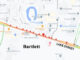 Bartlett hit-and-run scene on Lake Street between Oak Avenue and Park Avenue Bartlett on Saturday, March 11, 2023 (Map data ©2023 Google)