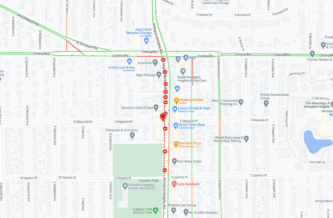 Crash Arlington Heights Road and Magnolia Street Arlington Heights (Map data ©2023)