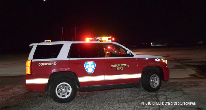 Waukegan fire command at the landing zone at Waukegan National Airport (SOURCE: Craig/CapturedNews)