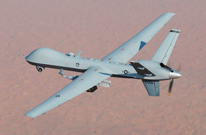 USAF MQ-9 Reaper photographed over Afghanistan on November 29, 2008 by Lt. Col. Leslie Pratt (SOURCE: USAF/public domain).