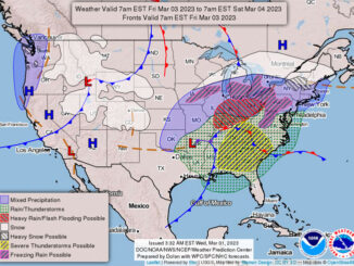 US Weather Chart for 6:00 a.m. CST Friday March 3, 2023 to 6:00 a.m. CST Saturday, March 4, 2023 (SOURCE: NOAA/NWS)