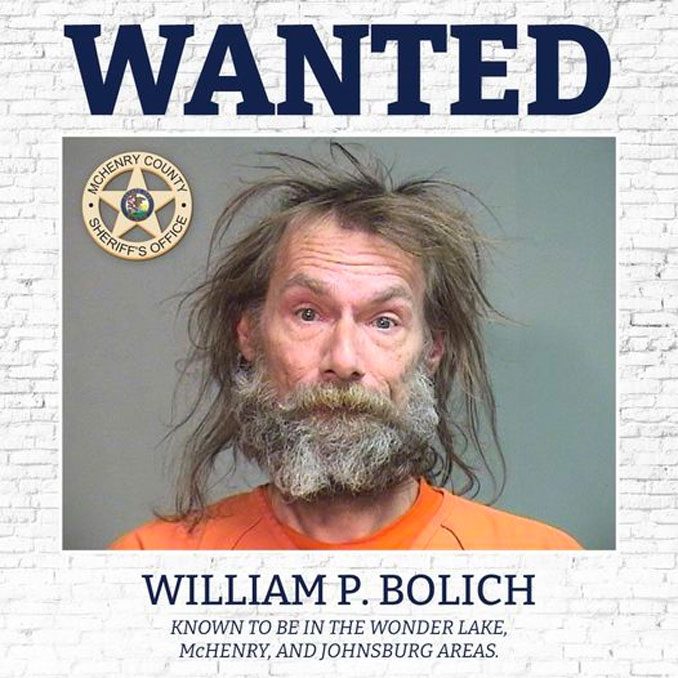 William P. Bolich, wanted for investigation of unlawful restraint, criminal damage to property, battery (SOURCE: McHenry County Sheriff's Office)