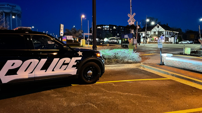 Metra police investigating the scene where a juvenile was almost hit by a second Metra train at the Emerson Street crossing in downtown Mount Prospect on Tuesday, April 18, 2023