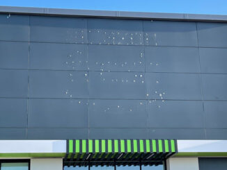 Amazon Fresh sign and logo removed in April 2023 from Arlington Heights store location on Palatine Road near Arlington Heights Road