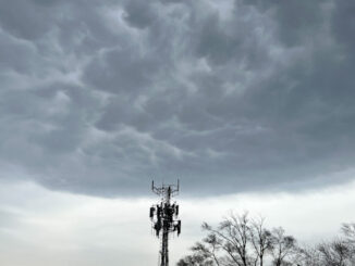 Turbulent clouds over the Target store at Rand Road and Thomas Street in Arlington Heights ahead of a thunderstorm with lightning, moderate winds, and quick heavy rain on Thursday evening, April 20, 2023.