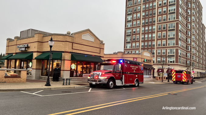 Arlington Heights Fire Department paramedics on the scene at the underground parking garage at 33 South Evergreen Avenue in Arlington Heights on Sunday morning  April 16, 2023